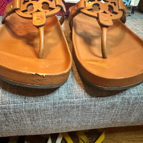 Tory Burch Miller Cloud Calf Leather Aged Camello Size 8.5 - Picture 2 of 7